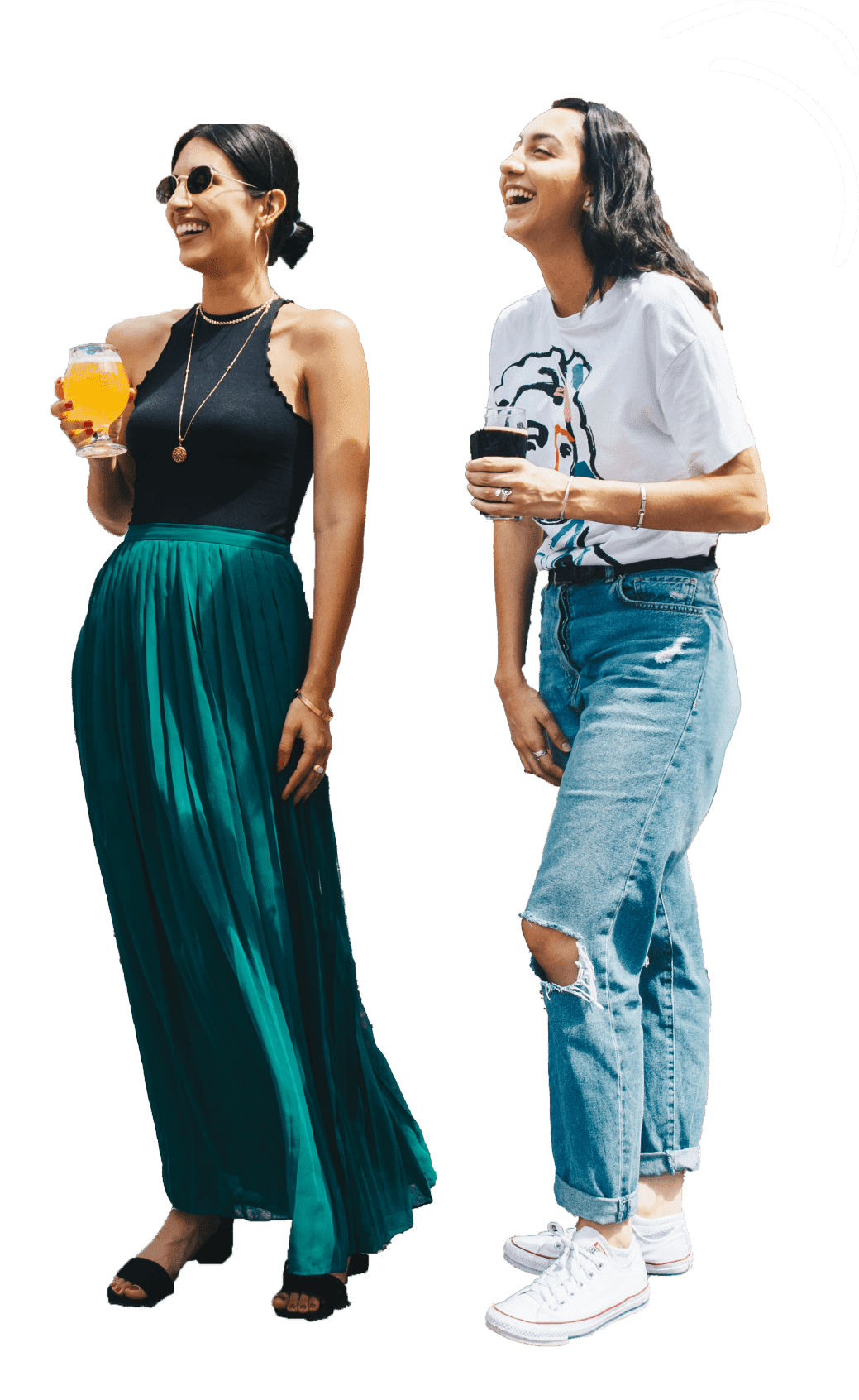 Women chatting over a beer