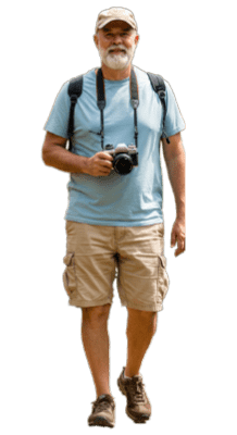 Foreign men visiting Japan during sightseeing